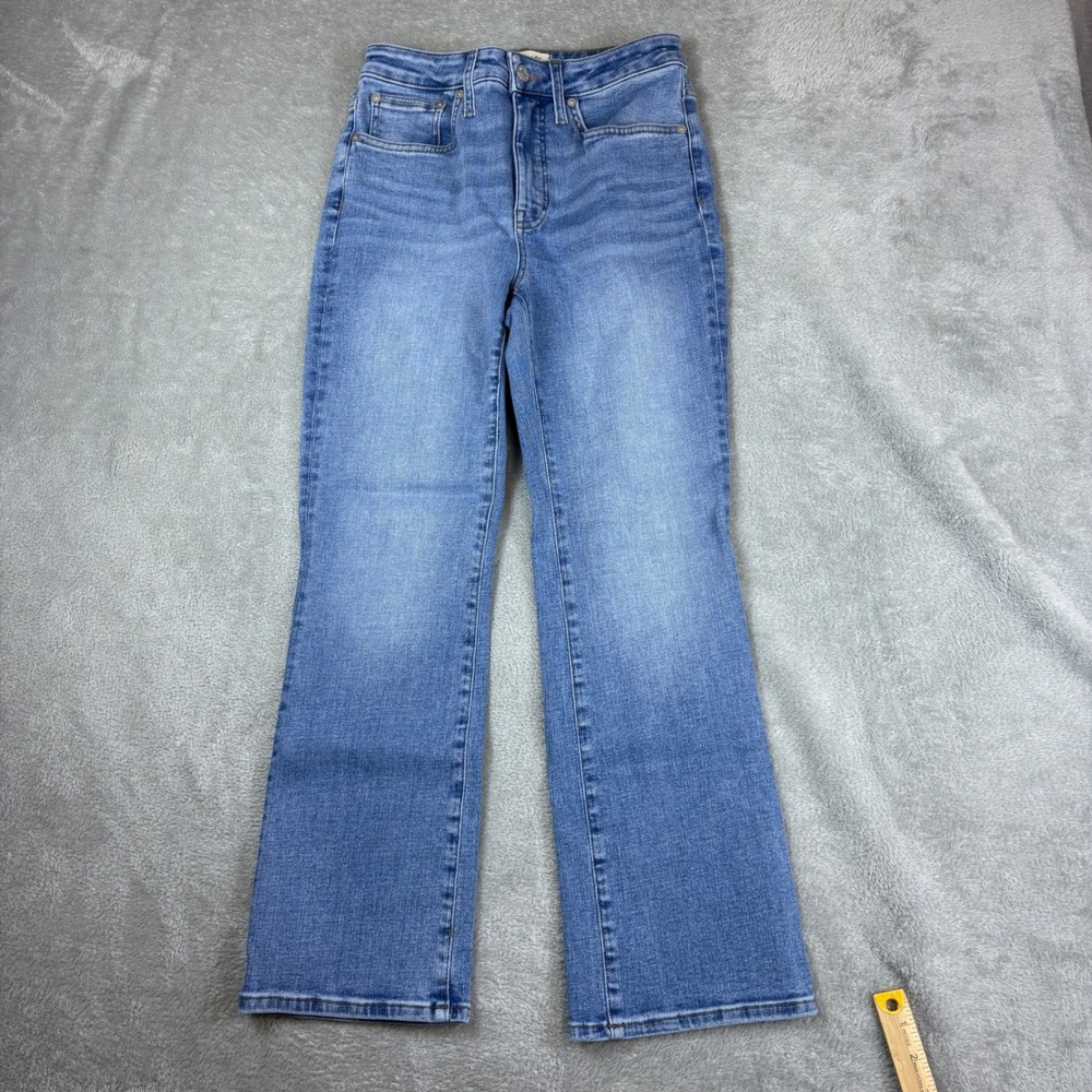 Madewell Jeans Women 28 (Fits 26x27) Mid-Rise Kick Out Bootcut Blue Whisker Fade